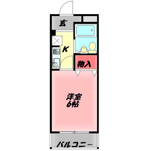 佐太ハイツ(1K/4階)の間取り写真