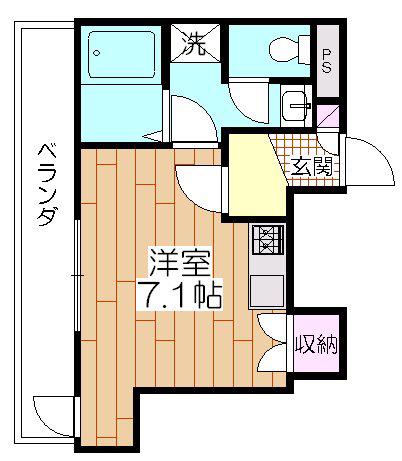 ステュディオTS(ワンルーム/3階)の間取り写真