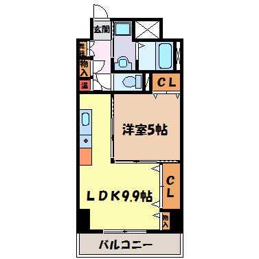 プレステージ千種(1LDK/2階)の間取り写真