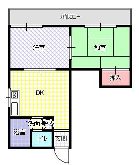 長井マンション(2DK/4階)の間取り写真