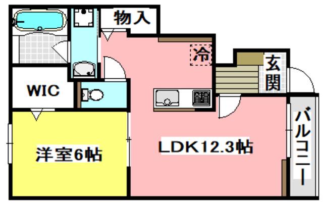 AFFABILE(1LDK/1階)の間取り写真