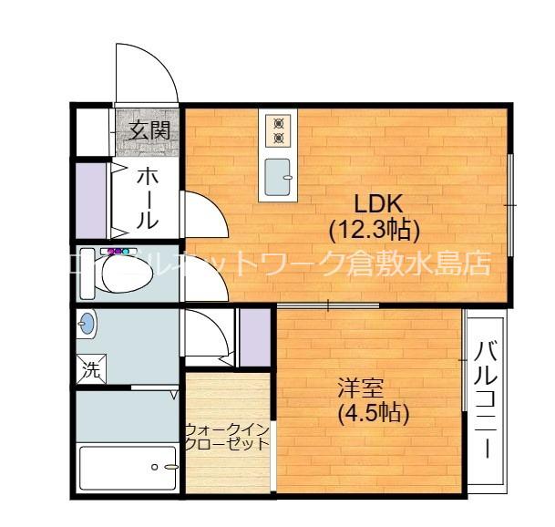 CELIS COURT(1LDK/1階)の間取り写真