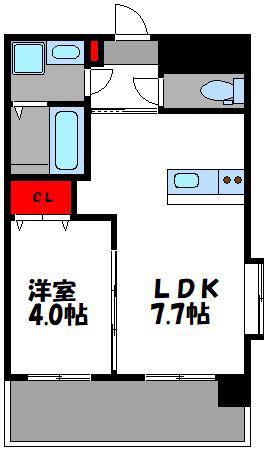 第43川崎ビル(1LDK/4階)の間取り写真