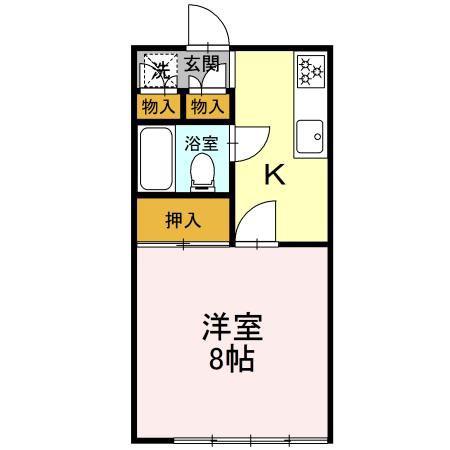 エンジェル1(1K/2階)の間取り写真