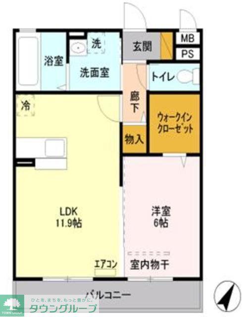 ガーデンヒルズ(1LDK/3階)の間取り写真