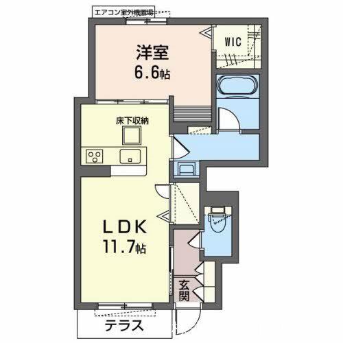 クローリス(1LDK/1階)の間取り写真