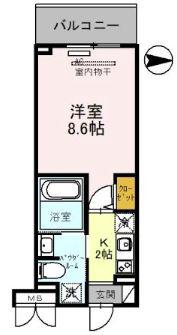 MSマンション長栄寺(1K/2階)の間取り写真