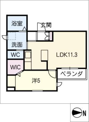 ヘーベルメゾン岐阜駅前(1LDK/2階)の間取り写真