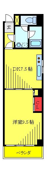 ATエミネンス(1DK/8階)の間取り写真