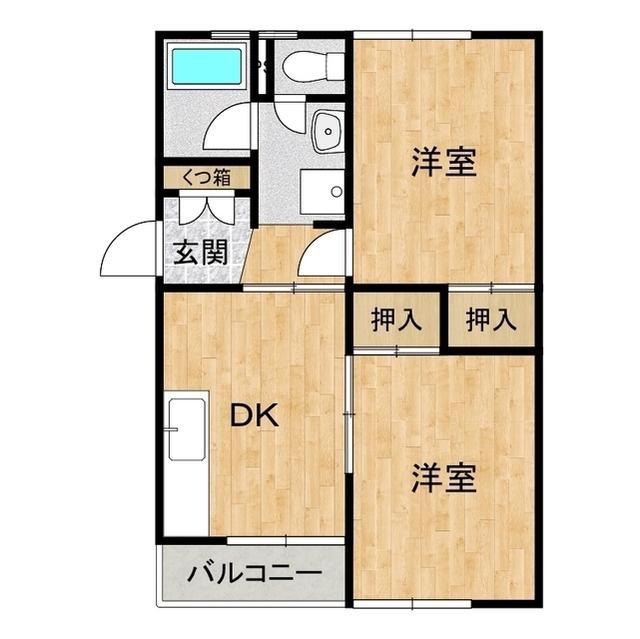 協和マンション(2DK/1階)の間取り写真