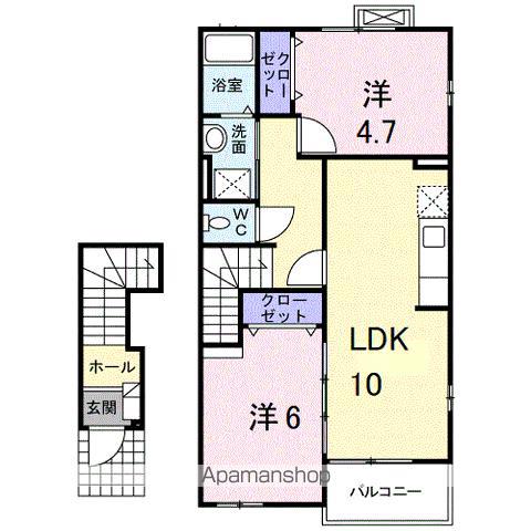 コリーヌ華II(2LDK/2階)の間取り写真