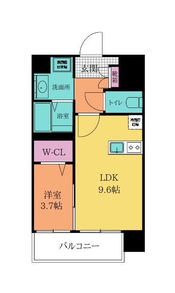MID TERRACE ミッド テラス(1LDK/5階)の間取り写真