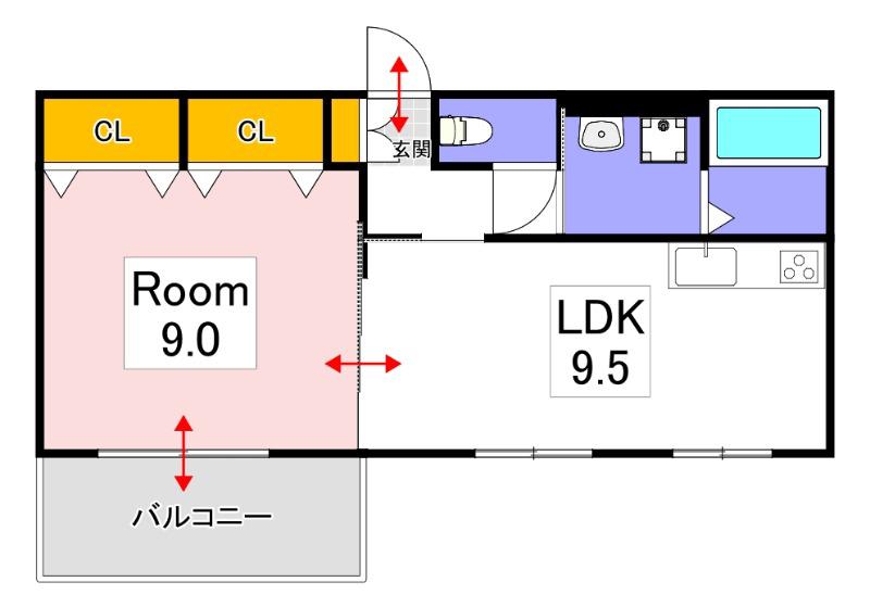ステイヒル(1LDK/2階)の間取り写真