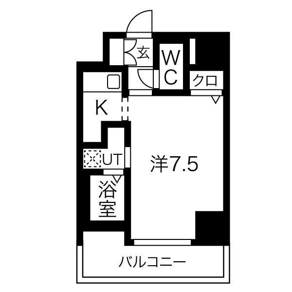 MJC神戸ブレイヴ(1K/3階)の間取り写真