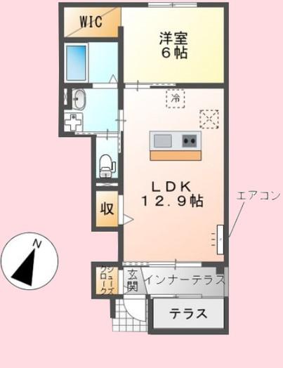 モデスト・ヴィラ(1LDK/1階)の間取り写真