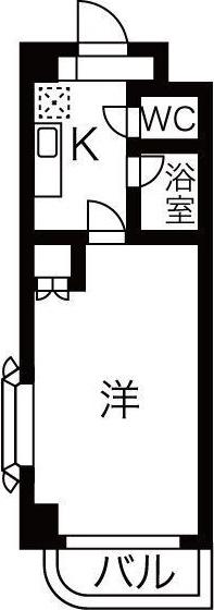 ハウザー高畑(1K/2階)の間取り写真