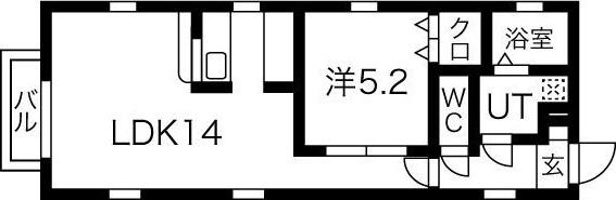 ソレイユ松原(1LDK/2階)の間取り写真