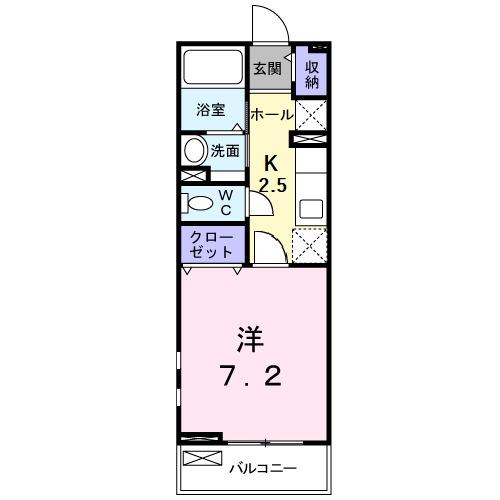 T・Mガーデン(1K/2階)の間取り写真