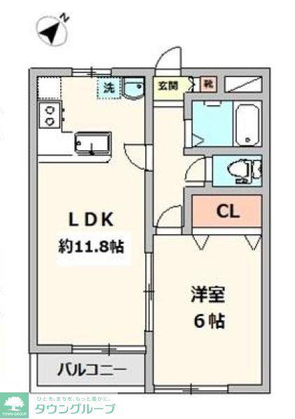 ロイヤルハイツ上北沢(1LDK/1階)の間取り写真