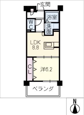 ココドール鳴子(1LDK/2階)の間取り写真