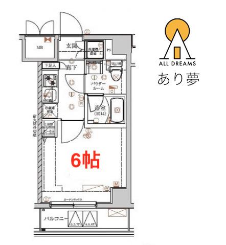 RELUXIA横濱吉野町II(1K/7階)の間取り写真
