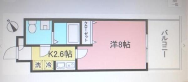 BONO相模大野スカイフラッツ(1K/13階)の間取り写真