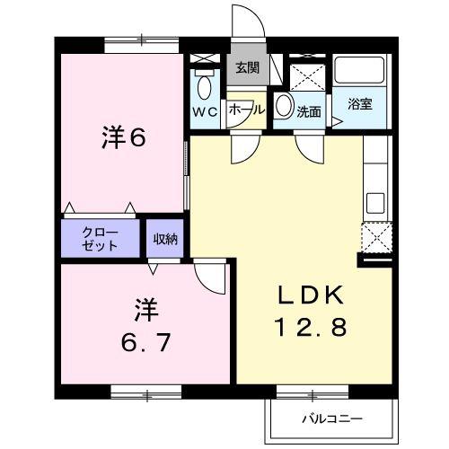 メゾン・サンライズ(2LDK/1階)の間取り写真