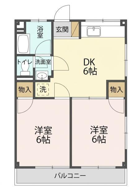 マンション新井(2DK/2階)の間取り写真