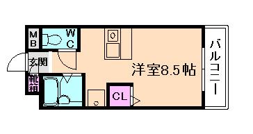 ルミエール21(1K/6階)の間取り写真