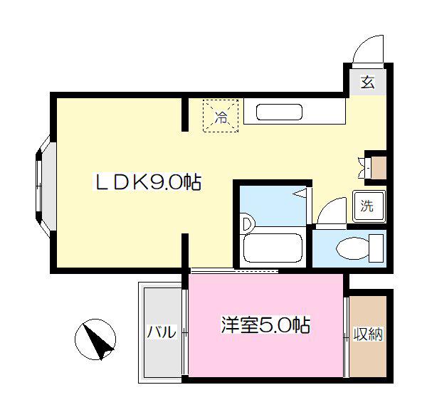 鈴木マンション(1LDK/3階)の間取り写真