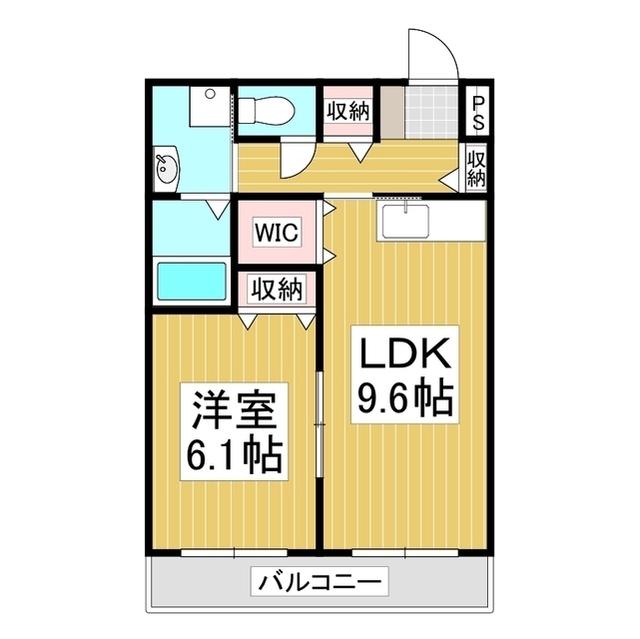 ヴィラールMK(1LDK/2階)の間取り写真