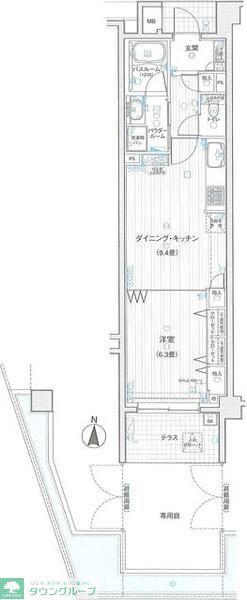 日神パレステージ光が丘南(1DK/1階)の間取り写真