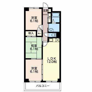 クレアージュ小田(3LDK/3階)の間取り写真