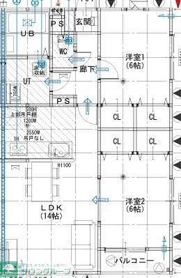 グランソフィア高萩 C(2LDK/1階)の間取り写真