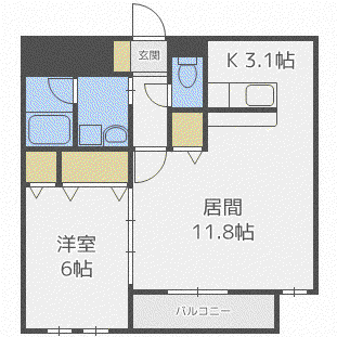 AGORA(1LDK/2階)の間取り写真