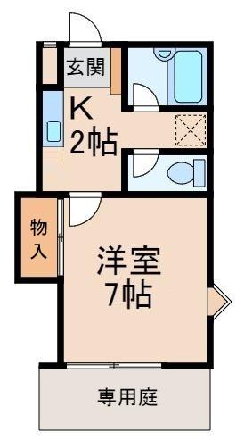 グリーンフル梅田II(1K/1階)の間取り写真