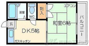 第7東城マンション(1DK/2階)の間取り写真