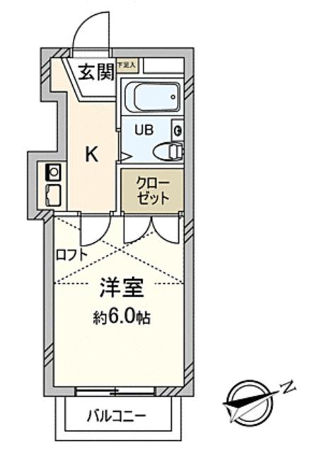エクセルフォルム中野(1K/2階)の間取り写真
