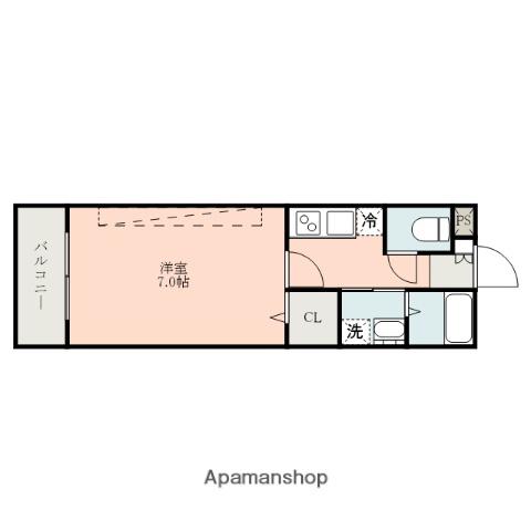 FORSIAII(1K/1階)の間取り写真