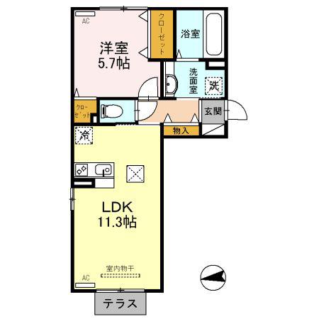 アルヴィータ(1LDK/1階)の間取り写真