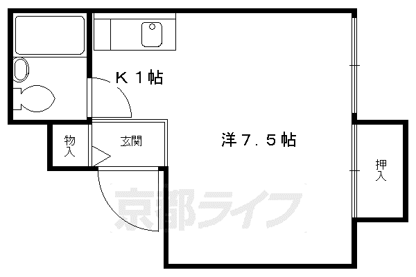 マオカハイツ(1K/3階)の間取り写真