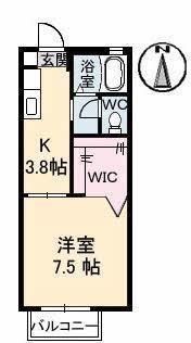 メゾンアニー(1K/2階)の間取り写真