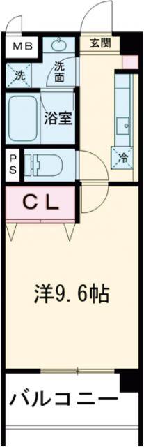 フランディル りんくう(1K/2階)の間取り写真