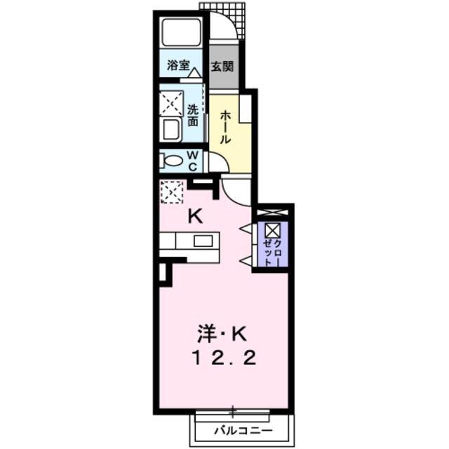 芋窪スプリング(1K/1階)の間取り写真
