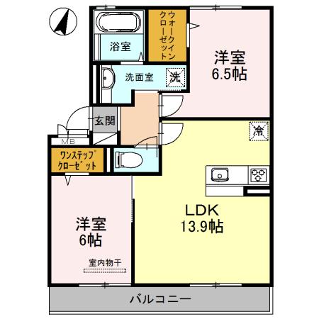 マーベラス(2LDK/3階)の間取り写真