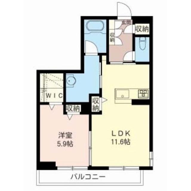 リラフォート(1LDK/1階)の間取り写真
