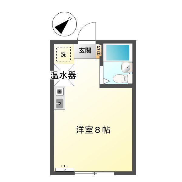 メゾン滝川(ワンルーム/2階)の間取り写真