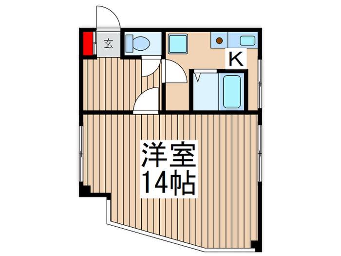 パレスフイールド市川南(1K/3階)の間取り写真