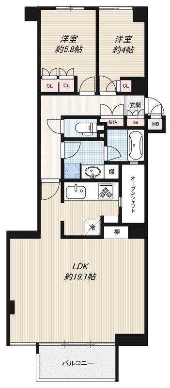 インプルーブ西早稲田(2LDK/1階)の間取り写真