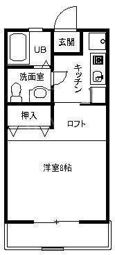 シルヴァンスクエア(1K/2階)の間取り写真